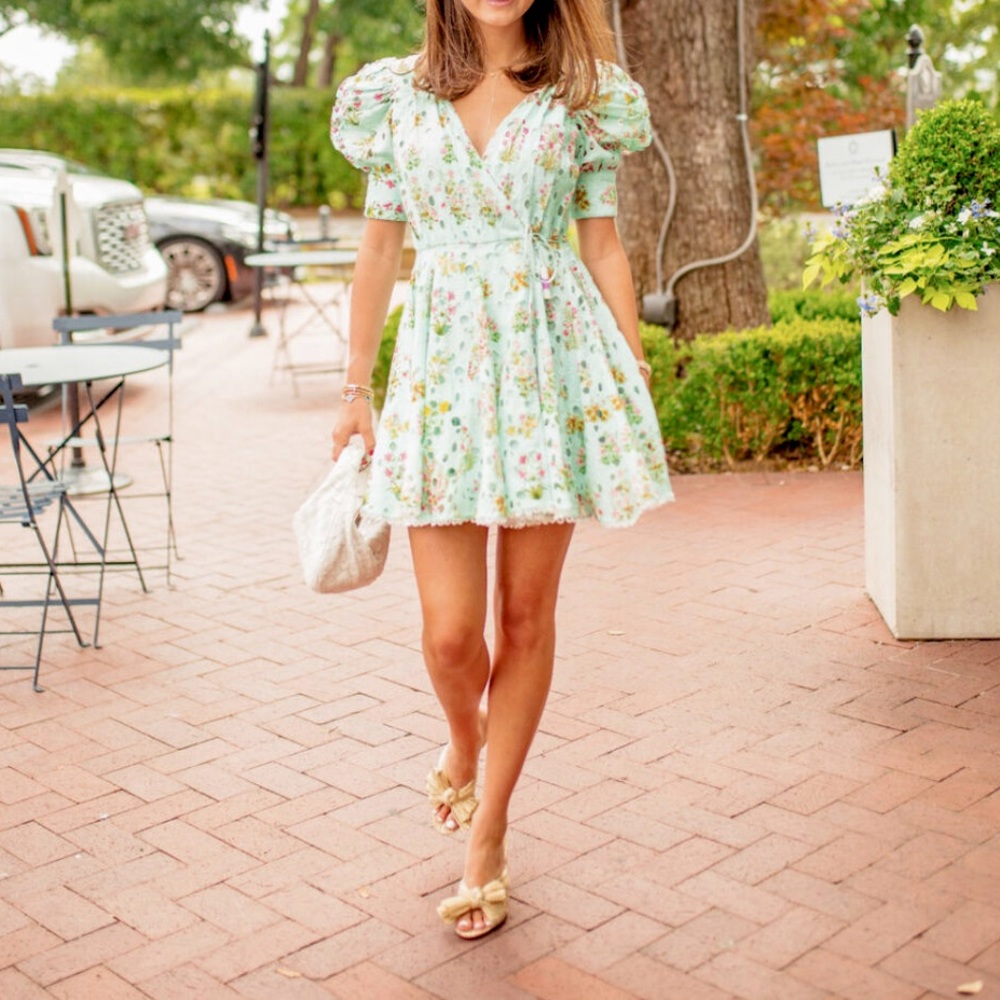 Hemant and Nandita puff sleeve mini dress size medium